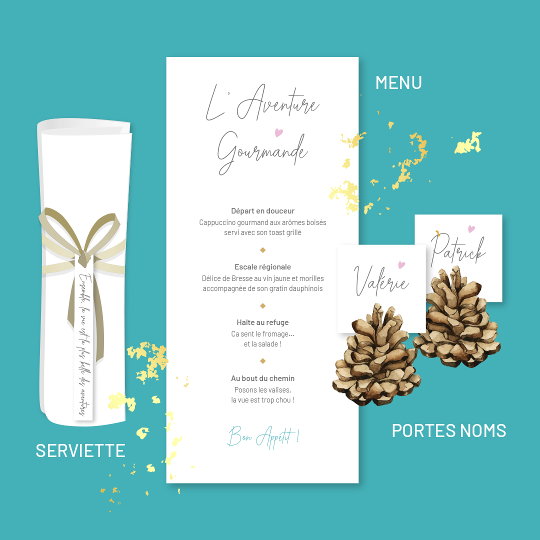 Papeterie de table mariage février